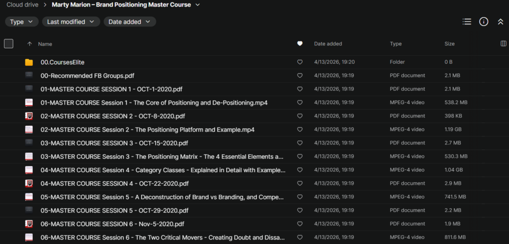 Marty Marion – Brand Positioning Master Course