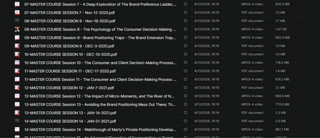 Marty Marion – Brand Positioning Master Course